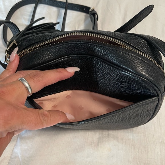 Kate Spade. Leather Black crossbody camera bag. Used once. Like new. - Picture 10 of 11